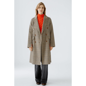 Oui Checked Coat